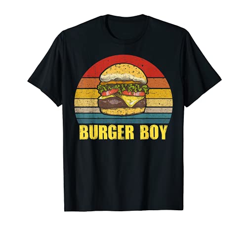 Burger Boy Cheeseburger - Hamburger Lover Retro Vintage T-Shirt Burger Boy Cheeseburger - Hamburger Lover Retro Vintage T-Shirt von Funny Burger Costume Tees Burger Lover Gifts.