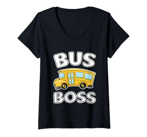 Damen Bus Boss Lustiger Schulbusfahrer Student Delivery Specialist T-Shirt mit V-Ausschnitt Damen Bus Boss Lustiger Schulbusfahrer Student Delivery Specialist T-Shirt mit V-Ausschnitt von Funny Bus Driver Designs