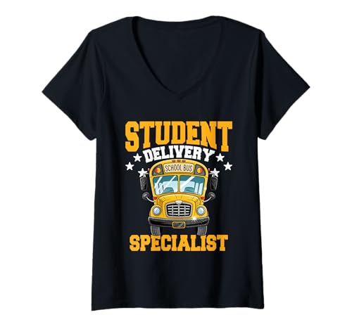 Damen Student Delivery Specialist Lustiger Schulbusfahrer T-Shirt mit V-Ausschnitt Damen Student Delivery Specialist Lustiger Schulbusfahrer T-Shirt mit V-Ausschnitt von Funny Bus Driver Designs