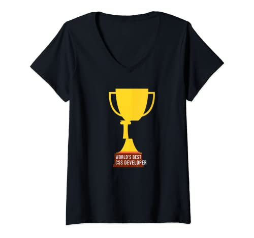 Damen World's Best CSS Developer Trophäe Funny Web Developer T-Shirt mit V-Ausschnitt Damen World's Best CSS Developer Trophäe Funny Web Developer T-Shirt mit V-Ausschnitt von Funny CSS Shirts