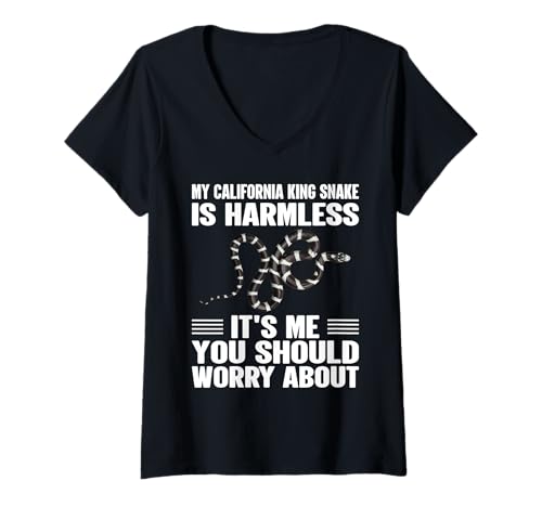 Damen It's Me You Should Worry About - California King Snake T-Shirt mit V-Ausschnitt Damen It's Me You Should Worry About - California King Snake T-Shirt mit V-Ausschnitt von Funny California King Snake Gift for Snake Owner