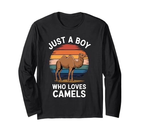 Just A Boy Who Loves Camels Tier Fan Jungen Kinder Kamel Langarmshirt Just A Boy Who Loves Camels Tier Fan Jungen Kinder Kamel Langarmshirt von Funny Camel Lover Clothing