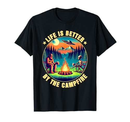 Das Camping-Leben ist Besser, wenn Man Bigfoot Alien am Lagerfeuer trinkt T-Shirt Das Camping-Leben ist Besser, wenn Man Bigfoot Alien am Lagerfeuer trinkt T-Shirt von Funny Camping Camper Alien Sasquatch Lover