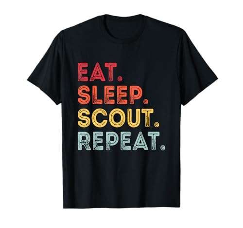 Eat Sleep Scout Repeat Retro Vintage Scout für Damen Herren T-Shirt Eat Sleep Scout Repeat Retro Vintage Scout für Damen Herren T-Shirt von Funny Camping Hiking Scouting - Scout Tees