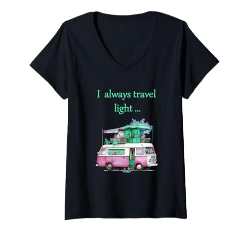 Damen Lustige Camping-Grafik T-Shirt mit V-Ausschnitt Damen Lustige Camping-Grafik T-Shirt mit V-Ausschnitt von Funny Camping designs for camping lovers