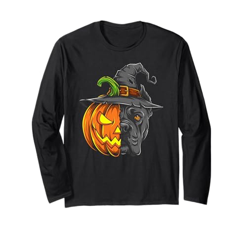 Cane Corso Kürbis Jack O Laterne Halloween Kinder Herren Damen Langarmshirt von Funny Cane Corso Lovers Halloween Pumpkin Outfits