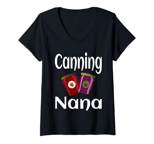 Damen Funny Canning Oma Einmachglas für Lebensmittel T-Shirt mit V-Ausschnitt von Funny Canning Gifts