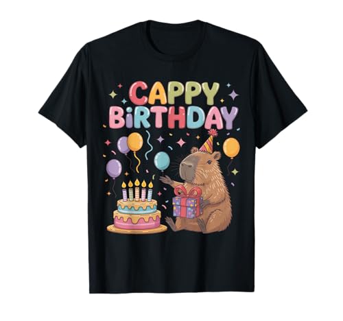 Niedlicher Capybara-Liebhaber Cappy Geburtstag Mädchen Junge Kinder Geburtstag T-Shirt Niedlicher Capybara-Liebhaber Cappy Geburtstag Mädchen Junge Kinder Geburtstag T-Shirt von Funny Cappy Birthday Girl Boy Kids Capybara Lovers