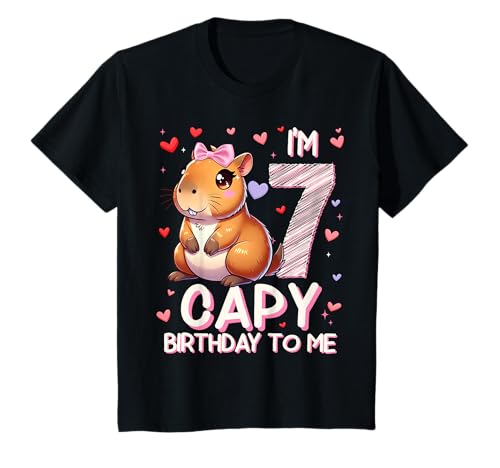 Kinder Capy Birthday To Me Capybara zum 7. Geburtstag für Mädchen T-Shirt Kinder Capy Birthday To Me Capybara zum 7. Geburtstag für Mädchen T-Shirt von Funny Capy Birthday To Me Capybara Kids Tee