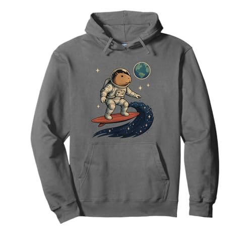 Capybara Astronaut Surfen im Weltraum Capy Männer Frauen Kinder Pullover Hoodie Capybara Astronaut Surfen im Weltraum Capy Männer Frauen Kinder Pullover Hoodie von Funny Capybara Animal Astronaut Apparel