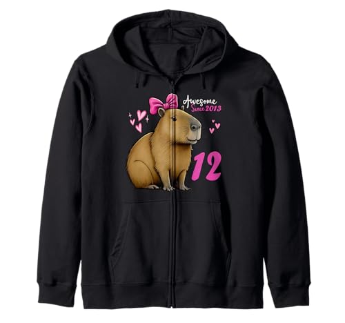 Kinder 12 Jahre alt Capybara Geburtstag für Mädchen 12. Capybara Kapuzenjacke von Funny Capybara Birthday Party