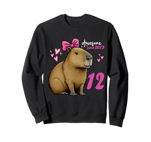 Kinder 12 Jahre alt Capybara Geburtstag für Mädchen 12. Capybara Sweatshirt von Funny Capybara Birthday Party