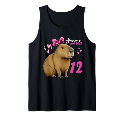 Kinder 12 Jahre alt Capybara Geburtstag für Mädchen 12. Capybara Tank Top von Funny Capybara Birthday Party