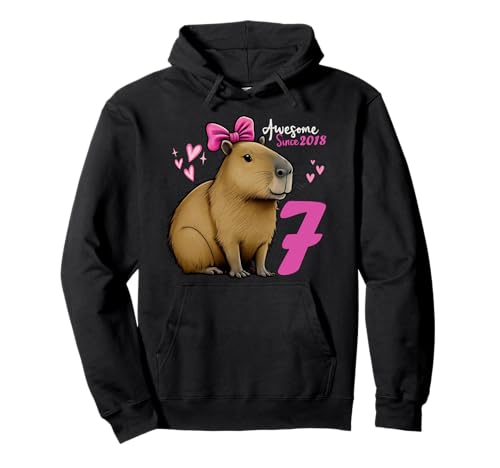 Kinder 7 Jahre alt Capybara Geburtstag für Mädchen 7. Capybara Pullover Hoodie Kinder 7 Jahre alt Capybara Geburtstag für Mädchen 7. Capybara Pullover Hoodie von Funny Capybara Birthday Party