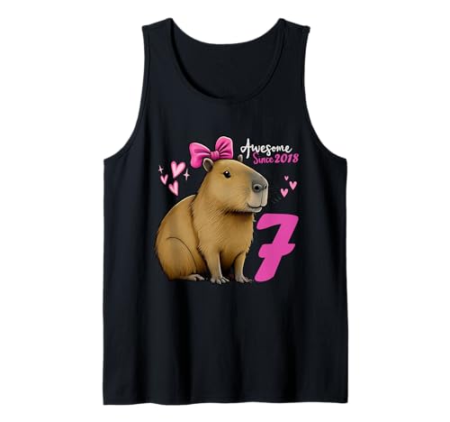 Kinder 7 Jahre alt Capybara Geburtstag für Mädchen 7. Capybara Tank Top Kinder 7 Jahre alt Capybara Geburtstag für Mädchen 7. Capybara Tank Top von Funny Capybara Birthday Party