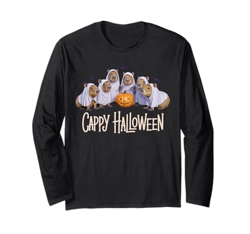Lustige Capybara Ghost Halloween Capybara Liebhaber Kinder Jungen Langarmshirt Lustige Capybara Ghost Halloween Capybara Liebhaber Kinder Jungen Langarmshirt von Funny Capybara Ghost Halloween