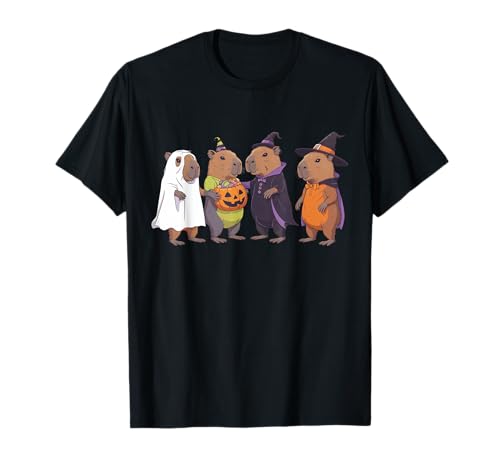 Süße Capybara Ghost Halloween Capybara mit Kürbis Kid Boys T-Shirt von Funny Capybara Ghost Halloween