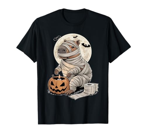 Süße Capybara Mama Halloween Herren Kinder Halloween Capybara T-Shirt Süße Capybara Mama Halloween Herren Kinder Halloween Capybara T-Shirt von Funny Capybara Ghost Halloween