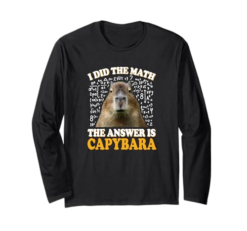 Boys Girls Kids I Did The Math Answer Capybara Meme Lover Langarmshirt von Funny Capybara Gifts Graphic Tee Shirts & Hoodies