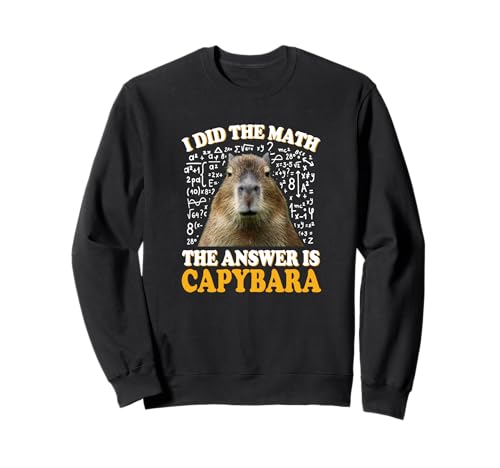 Boys Girls Kids I Did The Math Answer Capybara Meme Lover Sweatshirt von Funny Capybara Gifts Graphic Tee Shirts & Hoodies