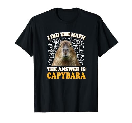 Boys Girls Kids I Did The Math Answer Capybara Meme Lover T-Shirt von Funny Capybara Gifts Graphic Tee Shirts & Hoodies