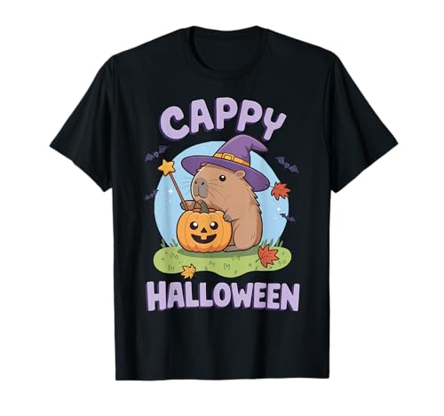 Cappy Halloween Cute Capybara Wizard Halloween Herren Damen Kinder T-Shirt Cappy Halloween Cute Capybara Wizard Halloween Herren Damen Kinder T-Shirt von Funny Capybara Halloween Men Women Kids
