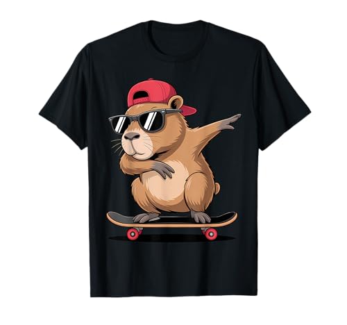 Skateboard Capybara Dabbing Jungen Herren Spaß Capy Liebhaber Kinder T-Shirt Skateboard Capybara Dabbing Jungen Herren Spaß Capy Liebhaber Kinder T-Shirt von Funny Capybara Skateboard Toddler Idea Capybara