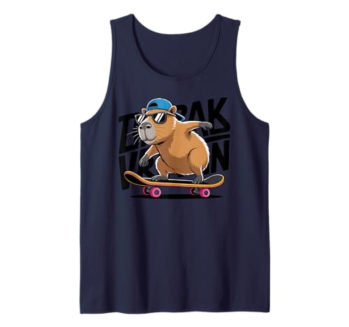 Skateboard Capybara Skater Jungen Herren Spaß Capy Liebhaber Kinder Tank Top von Funny Capybara Skateboard Toddler Idea Capybara