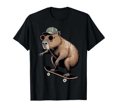 Vintage Skateboard Capybara Skater Jungen Herren Fun Capy Lover T-Shirt Vintage Skateboard Capybara Skater Jungen Herren Fun Capy Lover T-Shirt von Funny Capybara Skateboard Toddler Idea Capybara