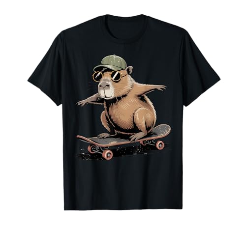 Vintage Skateboard Capybara Skater Jungen Herren Fun Capy Lover T-Shirt Vintage Skateboard Capybara Skater Jungen Herren Fun Capy Lover T-Shirt von Funny Capybara Skateboard Toddler Idea Capybara
