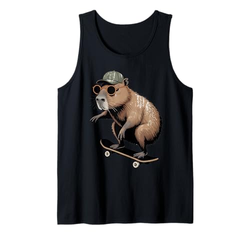 Vintage Skateboard Capybara Skater Jungen Herren Fun Capy Lover Tank Top Vintage Skateboard Capybara Skater Jungen Herren Fun Capy Lover Tank Top von Funny Capybara Skateboard Toddler Idea Capybara