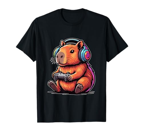 Capybara Lustige Videospiele Capybara Kinder Junge Herren T-Shirt Capybara Lustige Videospiele Capybara Kinder Junge Herren T-Shirt von Funny Capybara Video Games Outfit