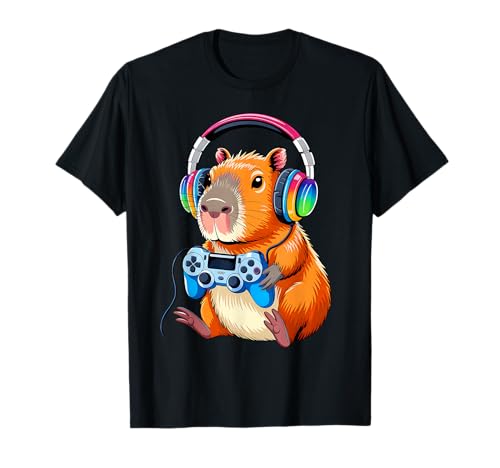 Capybara Lustige Videospiele Capybara Gamer Jungen Männer T-Shirt Capybara Lustige Videospiele Capybara Gamer Jungen Männer T-Shirt von Funny Capybara Video Games