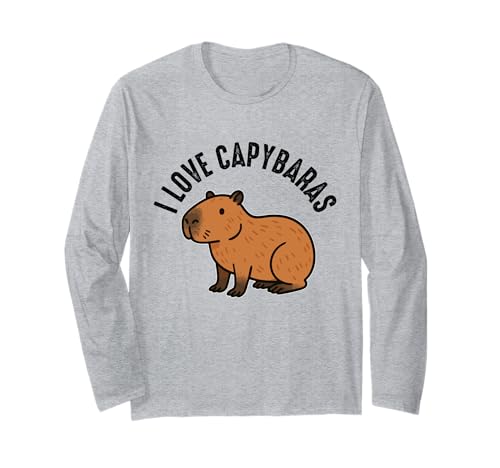 Ich liebe Capybaras, lustiger Capybara-Liebhaber, Damen, Herren, Jungen, Mädchen Langarmshirt Ich liebe Capybaras, lustiger Capybara-Liebhaber, Damen, Herren, Jungen, Mädchen Langarmshirt von Funny Capybara lover meme