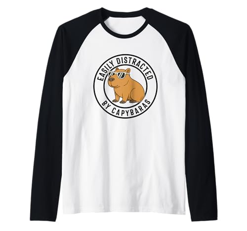 Leicht abgelenkt von Capybara Frauen Mädchen Tochter Capybara Raglan von Funny Capybara lover meme