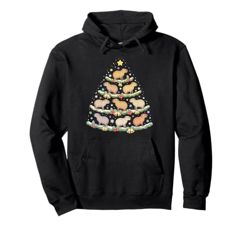 Christmas Tree Xmas Capybara Pyjama Funny Xmas Capybara Kids Pullover Hoodie von Funny Capybaras Christmas Santa Xmas Reindeer
