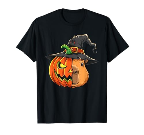 Capypara Pumpkin Jack O Laterne Halloween Kinder Herren Damen T-Shirt von Funny Capypara Lovers Halloween Pumpkin Outfits
