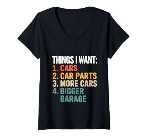 Damen Dinge, die ich Will Automechaniker Lustig T-Shirt mit V-Ausschnitt Damen Dinge, die ich Will Automechaniker Lustig T-Shirt mit V-Ausschnitt von Funny Car Mechanic