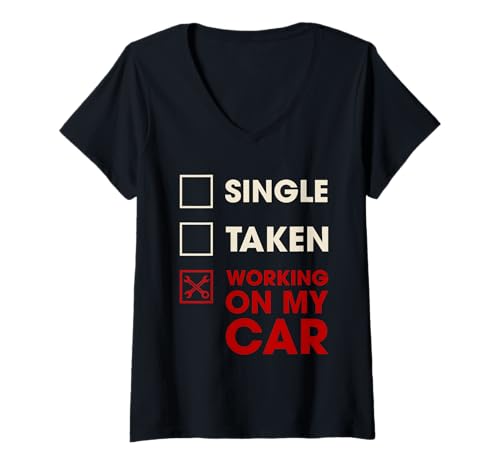 Damen Lustige Automechaniker Auto Enthusiast Männer Frauen T-Shirt mit V-Ausschnitt Damen Lustige Automechaniker Auto Enthusiast Männer Frauen T-Shirt mit V-Ausschnitt von Funny Car Mechanics Gifts & Accessories