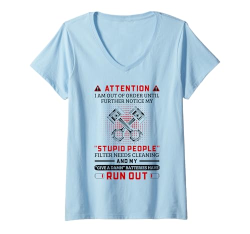 Damen Lustiges Zitat für Automechaniker, Auto-Enthusiasten T-Shirt mit V-Ausschnitt Damen Lustiges Zitat für Automechaniker, Auto-Enthusiasten T-Shirt mit V-Ausschnitt von Funny Car Mechanics Gifts & Accessories
