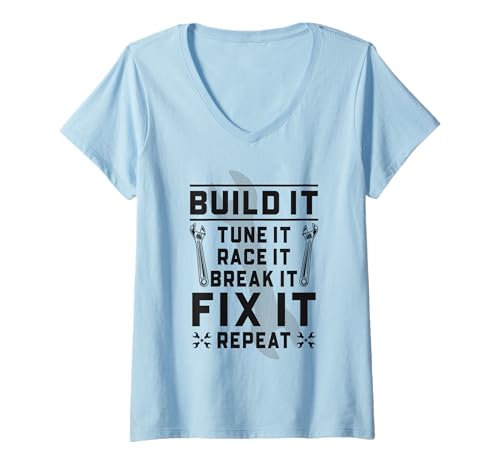 Damen Rennwagentuner Automechaniker Tune Race Break Fix Repeat T-Shirt mit V-Ausschnitt Damen Rennwagentuner Automechaniker Tune Race Break Fix Repeat T-Shirt mit V-Ausschnitt von Funny Car Mechanics Gifts & Accessories