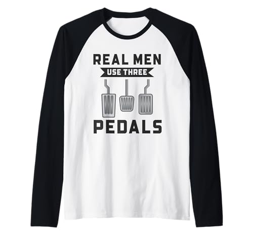 Echte Männer benutzen drei Pedale Lustiger Automechaniker Manueller Fahrer Raglan Echte Männer benutzen drei Pedale Lustiger Automechaniker Manueller Fahrer Raglan von Funny Car Mechanics Gifts & Accessories