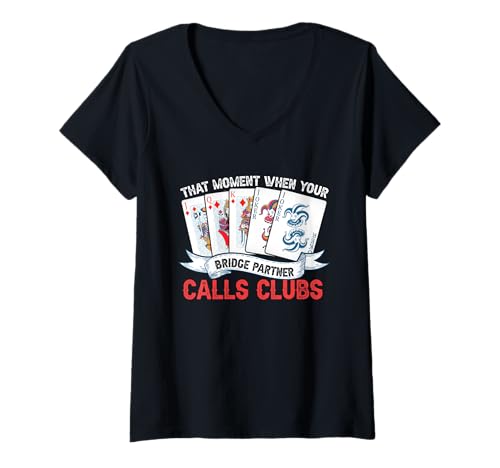 Damen Lustiger Brautpartner Witz T-Shirt mit V-Ausschnitt Damen Lustiger Brautpartner Witz T-Shirt mit V-Ausschnitt von Funny Card Player Bridge Style