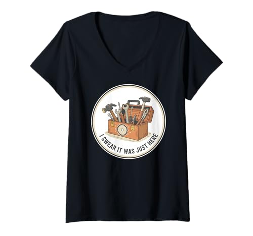 Damen Holzbearbeitung Schreinerei Lustiges Werkzeug Witz Tischler Zitat T-Shirt mit V-Ausschnitt Damen Holzbearbeitung Schreinerei Lustiges Werkzeug Witz Tischler Zitat T-Shirt mit V-Ausschnitt von Funny Carpenter Humor Tools Woodworking