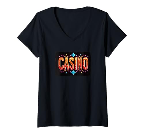 Damen Casino Nights für das ultimative Spaß-Outfit T-Shirt mit V-Ausschnitt Damen Casino Nights für das ultimative Spaß-Outfit T-Shirt mit V-Ausschnitt von Funny Casino