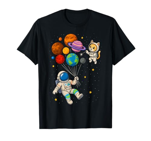 Lustiger Astronaut hält Planeten Weltraum Katze Jungen Mädchen Kinder T-Shirt Lustiger Astronaut hält Planeten Weltraum Katze Jungen Mädchen Kinder T-Shirt von Funny Cat Astronaut Space Boys Girl Gifts