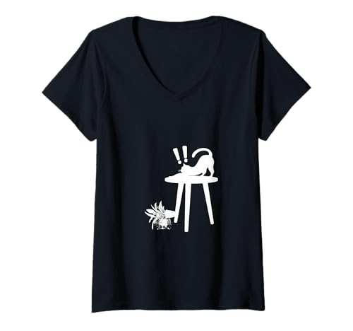 Damen Lustige Katze Bruh für Teenager Jungen Mädchen Männer Frauen Meme Grafik T-Shirt mit V-Ausschnitt Damen Lustige Katze Bruh für Teenager Jungen Mädchen Männer Frauen Meme Grafik T-Shirt mit V-Ausschnitt von Funny Cat Bruh Sarcastic Kitten Flower