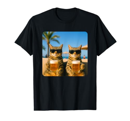Beach Cats Drinking Beer Meme Funny Summer Waiter Bar Man T-Shirt Beach Cats Drinking Beer Meme Funny Summer Waiter Bar Man T-Shirt von Funny Cat Drinking Beer Meme Tops ...