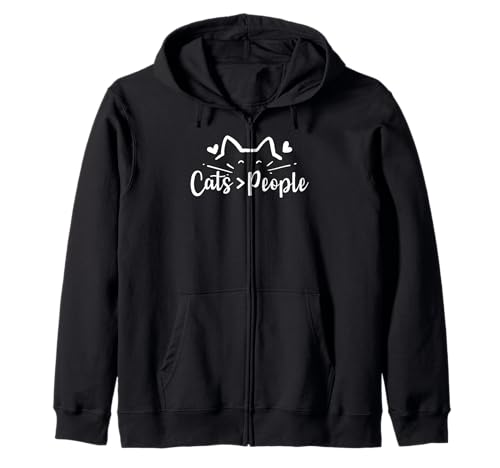 Katzen > Menschen Lustige Katze für Männer Frauen Kapuzenjacke von Funny Cat Feline Lover Products