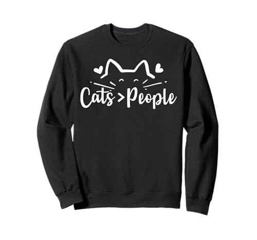 Katzen > Menschen Lustige Katze für Männer Frauen Sweatshirt von Funny Cat Feline Lover Products